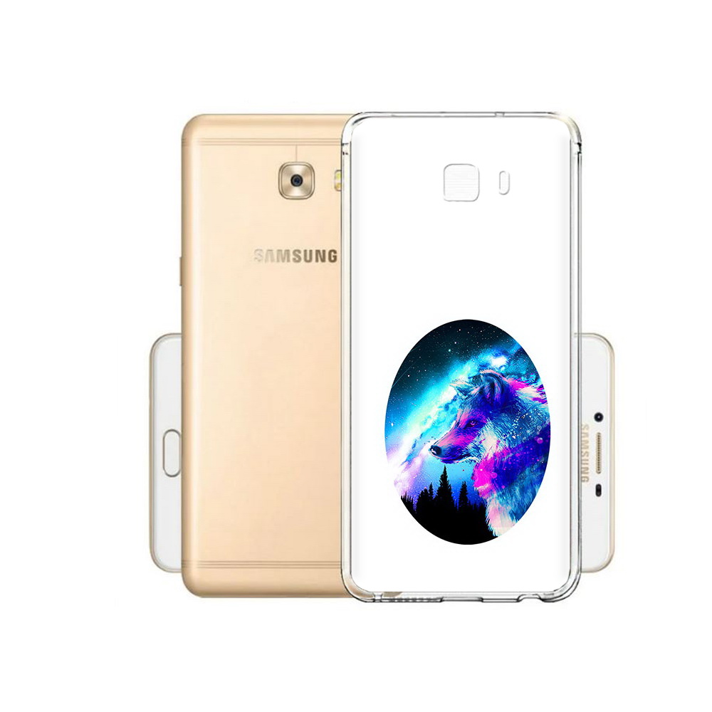 

Чехол MyPads Tocco для Samsung Galaxy C9 Pro голубой волк, Прозрачный, Tocco