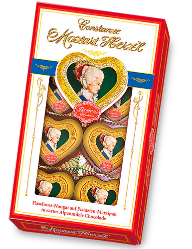 Подарочный набор конфет Reber Mozart из горького и молочного шоколада, 80г