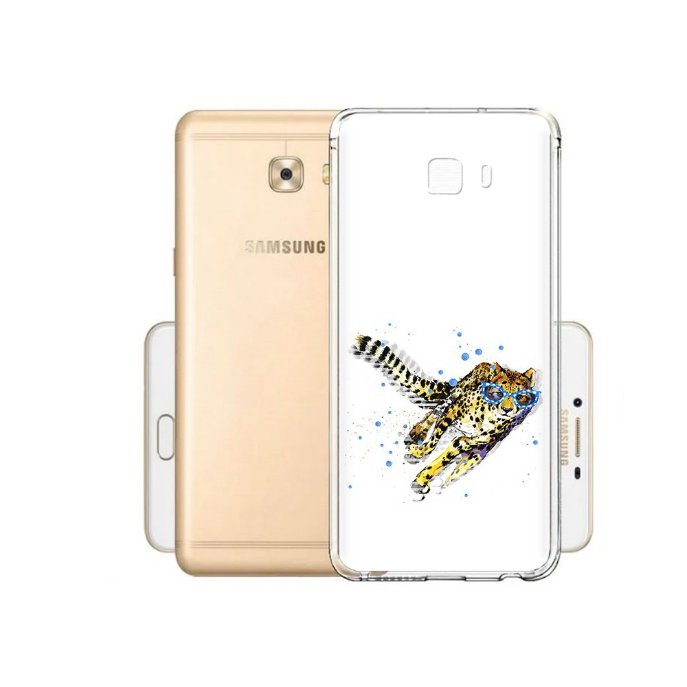 

Чехол MyPads Tocco для Samsung Galaxy C9 Pro гепард в очках, Прозрачный, Tocco