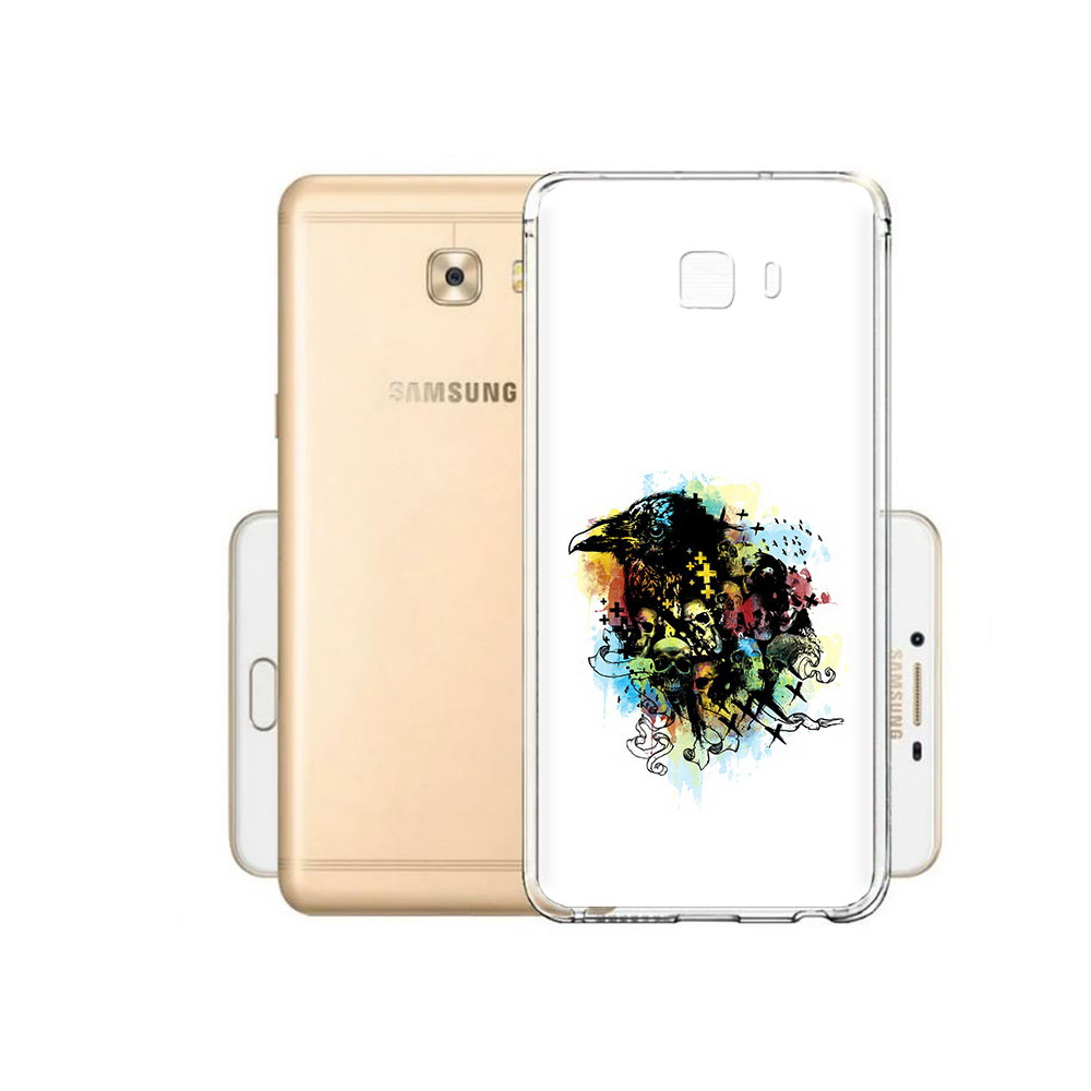 

Чехол MyPads Tocco для Samsung Galaxy C9 Pro ворон и черепа, Прозрачный, Tocco