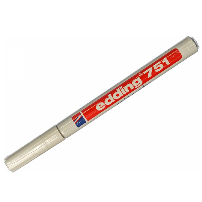 Лаковый маркер, белый, круглый наконечник 1-2мм Edding E-751-49 круглый специальный маркер для шин и резины мелодия а