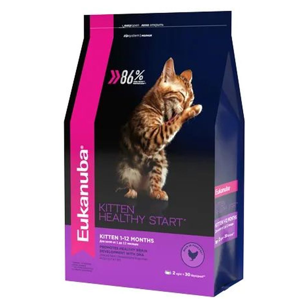 фото Сухой корм для котят eukanuba, домашняя птица 2 кг