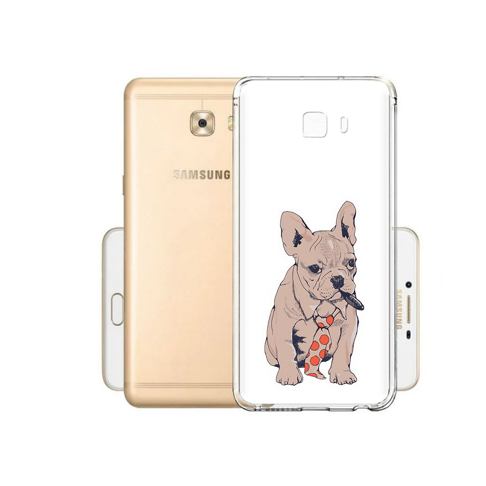 

Чехол MyPads Tocco для Samsung Galaxy C9 Pro бульдог с сигарой, Прозрачный, Tocco
