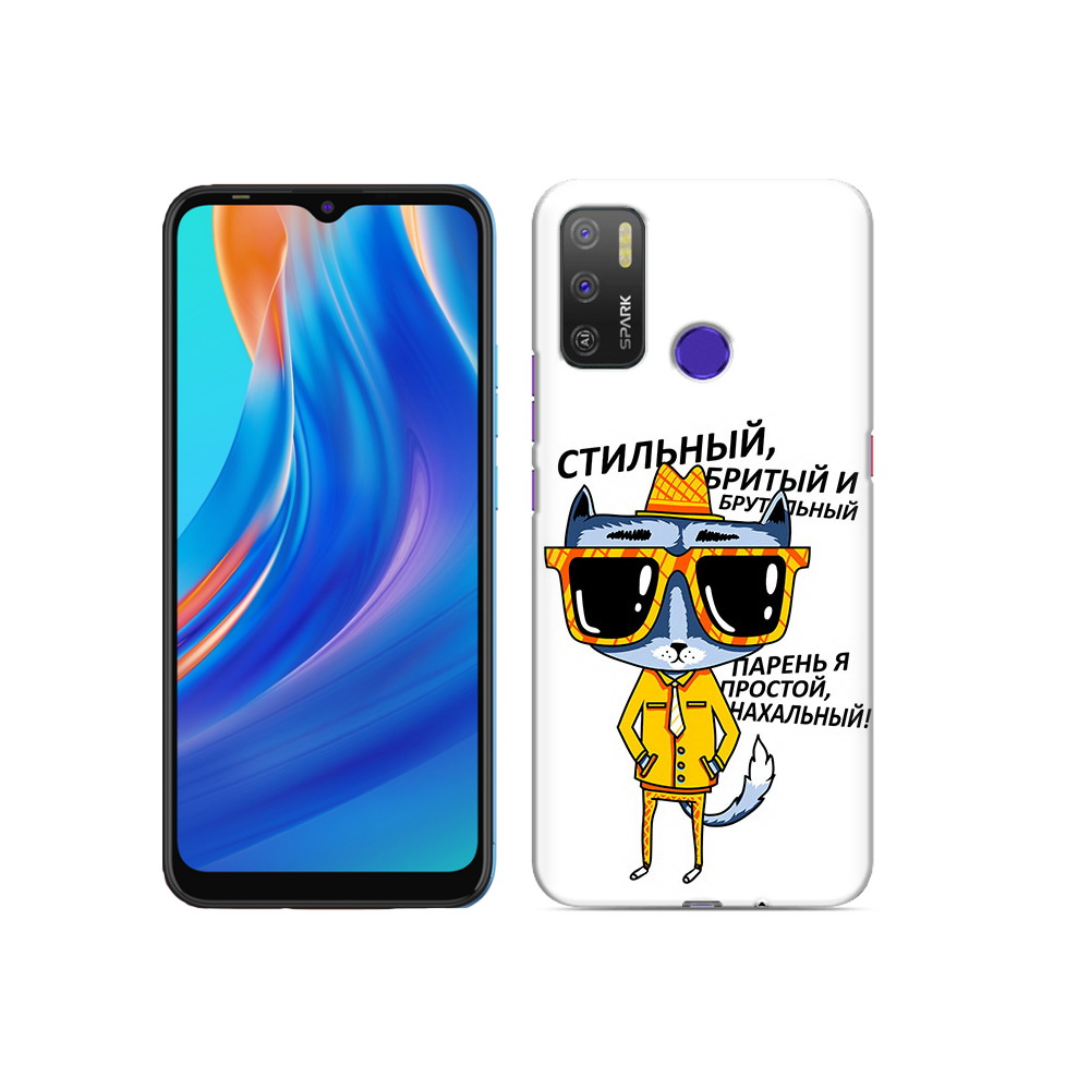 

Чехол MyPads Tocco для Tecno Spark 5 Air стильный кот, Прозрачный, Tocco
