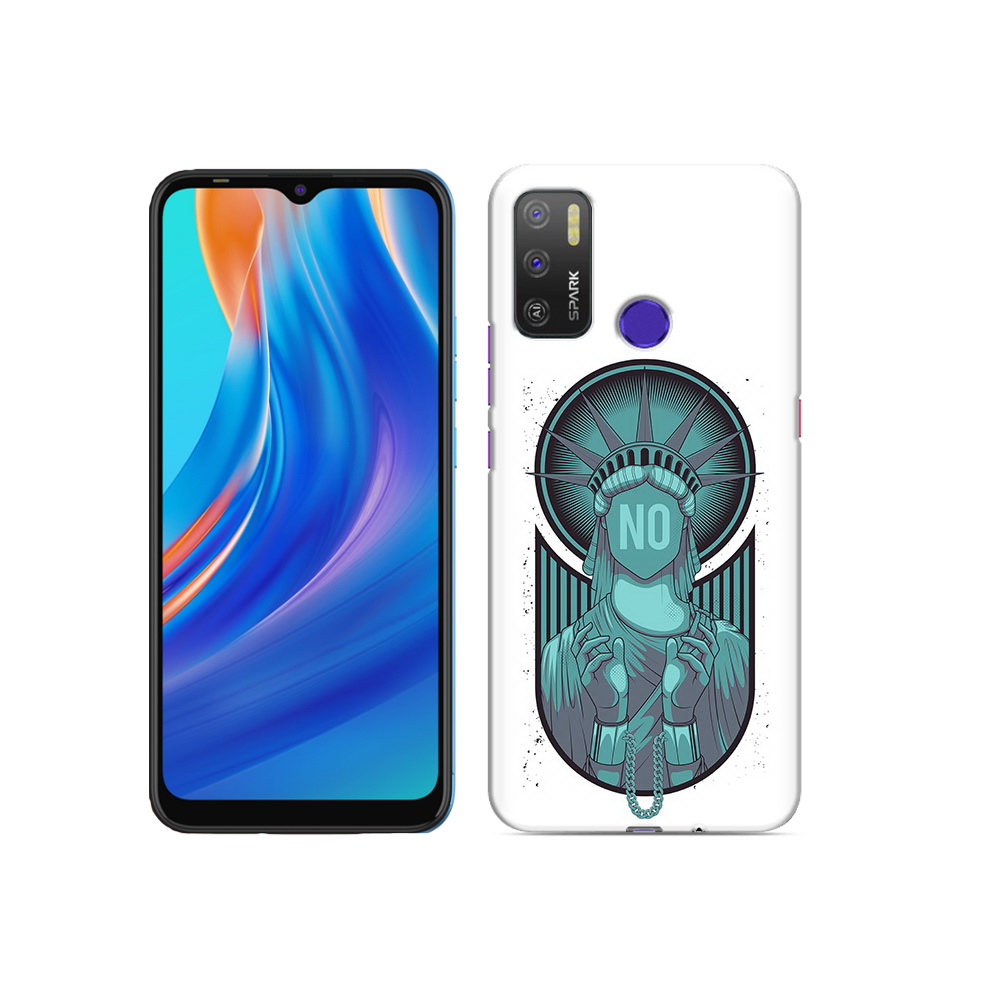 

Чехол MyPads Tocco для Tecno Spark 5 Air статуя свободы зеленый, Прозрачный, Tocco