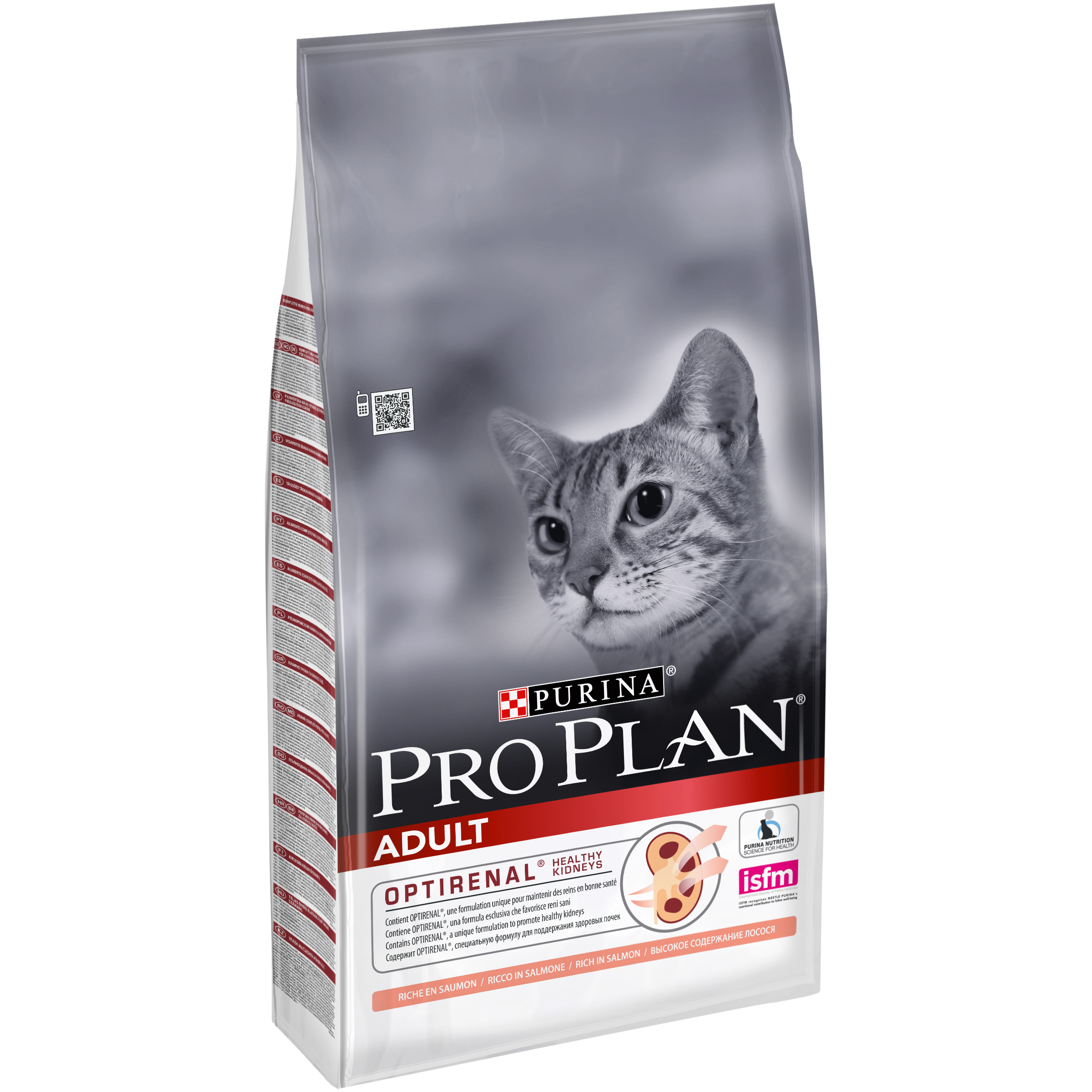 фото Сухой корм для кошек pro plan adult optirenal, лосось, 10кг