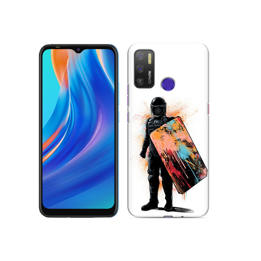 

Чехол MyPads Tocco для Tecno Spark 5 Air солдат с красочным щитом, Прозрачный, Tocco