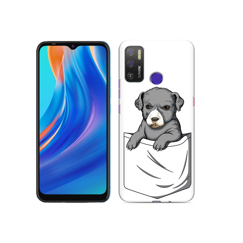 

Чехол MyPads Tocco для Tecno Spark 5 Air собачка в кармане, Прозрачный, Tocco