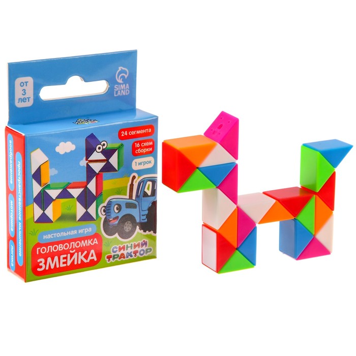 

Настольная игра "Головоломка змейка" Синий трактор
