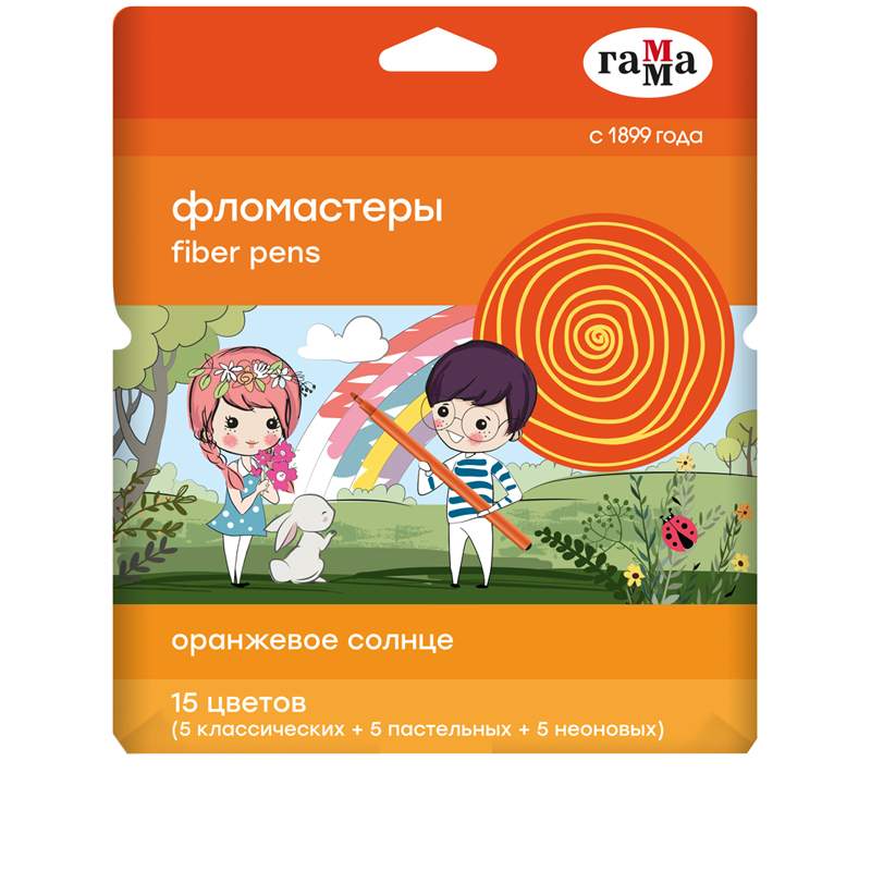 

Набор фломастеров Гамма "Оранжевое Солнце", арт. 321659, 15 цв х 3 упак., Разноцветный