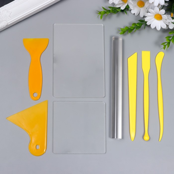 

Инструменты для моделирования и придания формы набор 8 шт пластик, акрил, Желтый