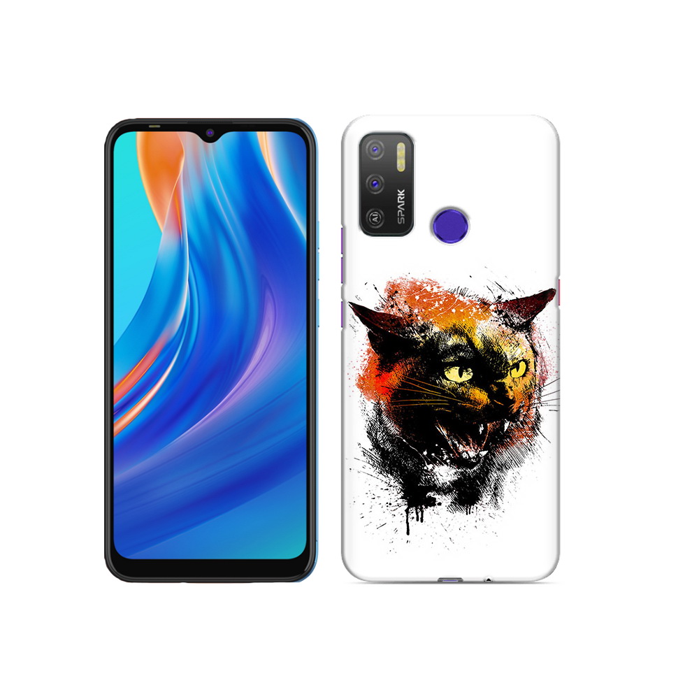 

Чехол MyPads Tocco для Tecno Spark 5 Air сиамский кот, Прозрачный, Tocco
