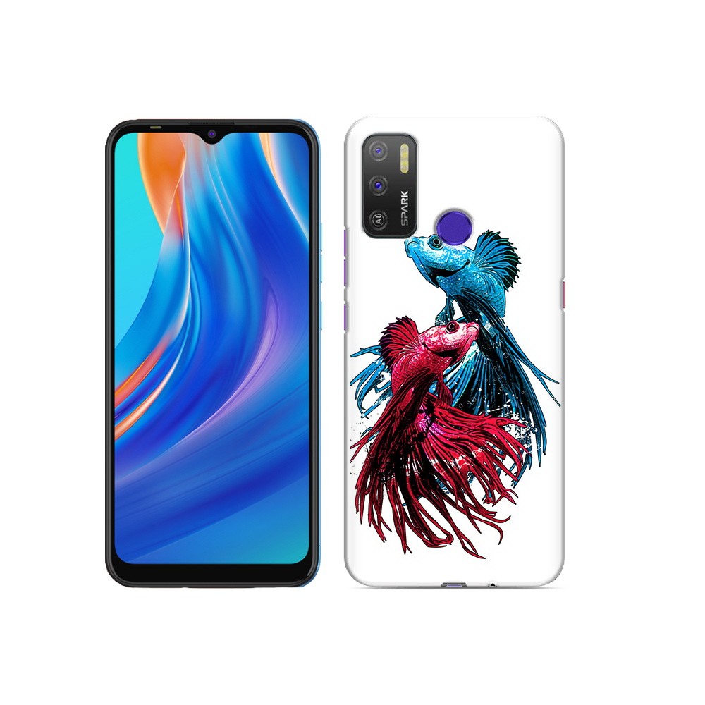 Чехол MyPads Tocco для Tecno Spark 5 Air рыбы петушки