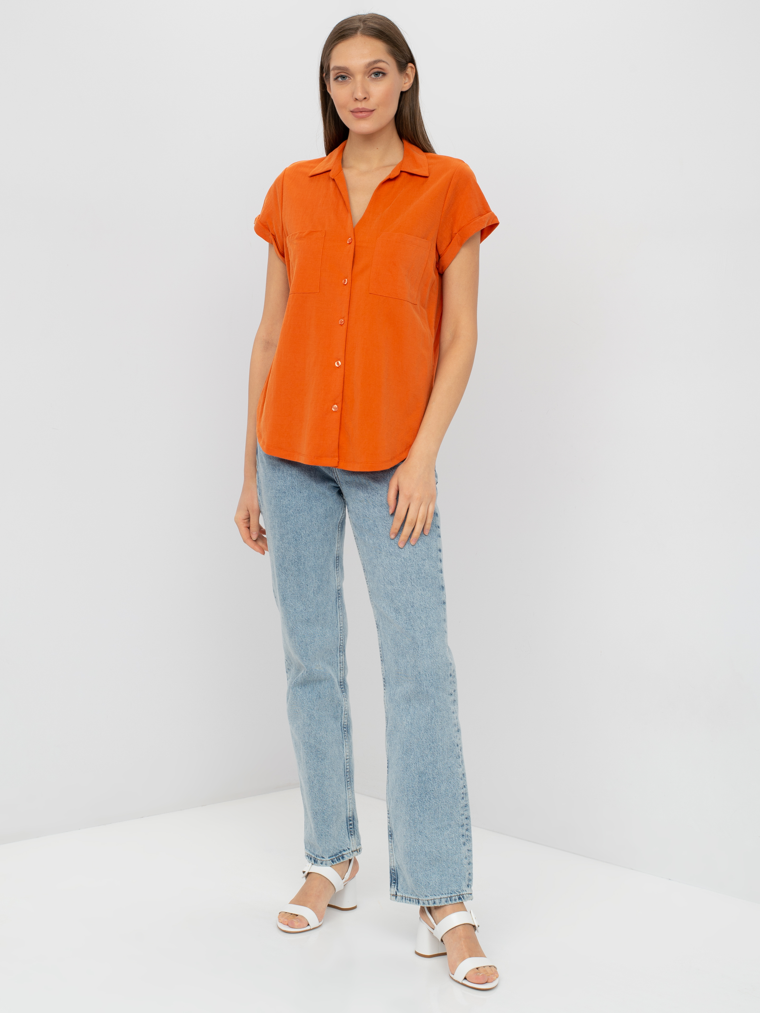

Рубашка женская Gerry Weber 670114-44010-60694 оранжевая 44, 670114-44010-60694