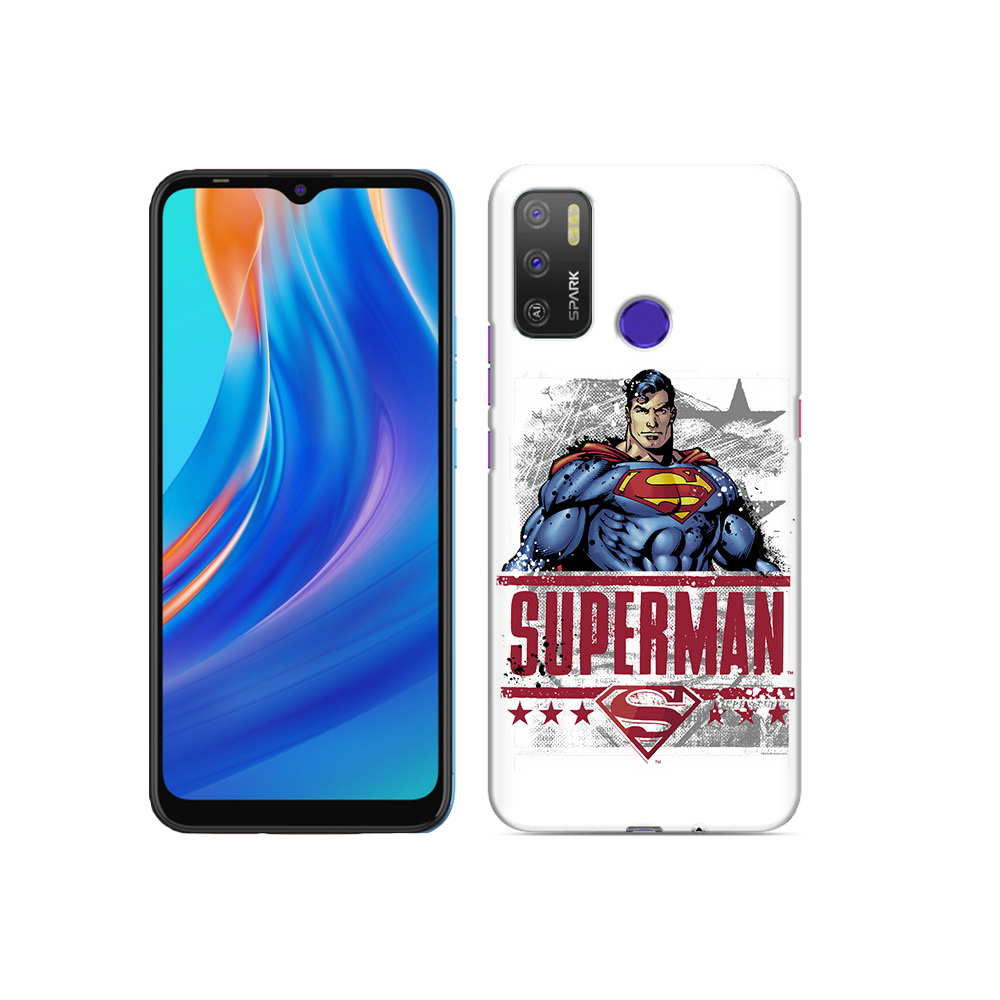 

Чехол MyPads Tocco для Tecno Spark 5 Air рисунок супермен, Прозрачный, Tocco