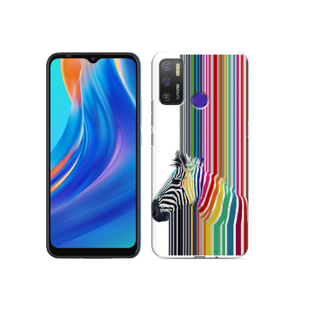 

Чехол MyPads Tocco для Tecno Spark 5 Air радужная зебра, Прозрачный, Tocco