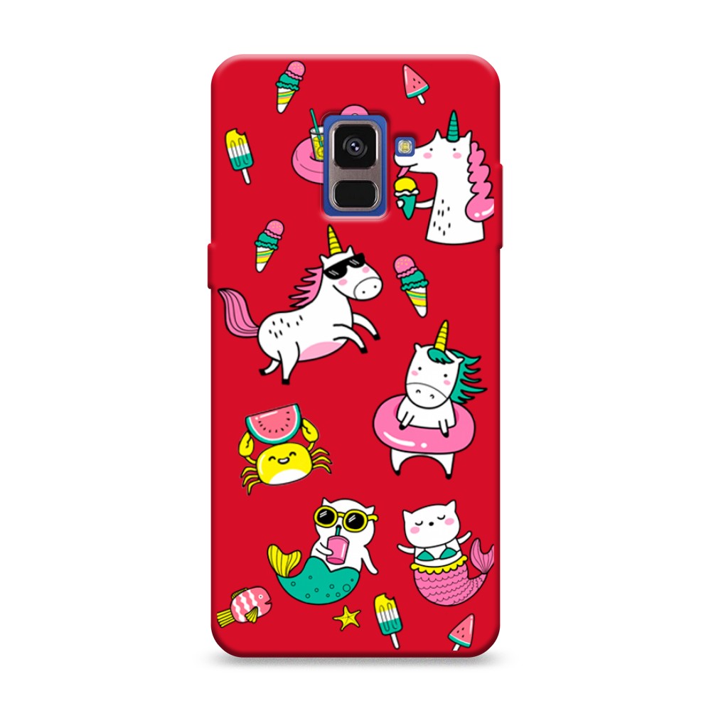 

Чехол Awog на Samsung Galaxy A8 2018 "На отдыхе", Разноцветный, 25453-1