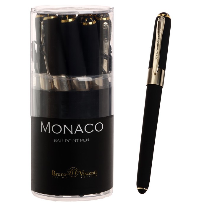 

Ручка шариковая BrunoVisconti. Monaco, узел 0.5 мм, стержень синий, корпус чёрный