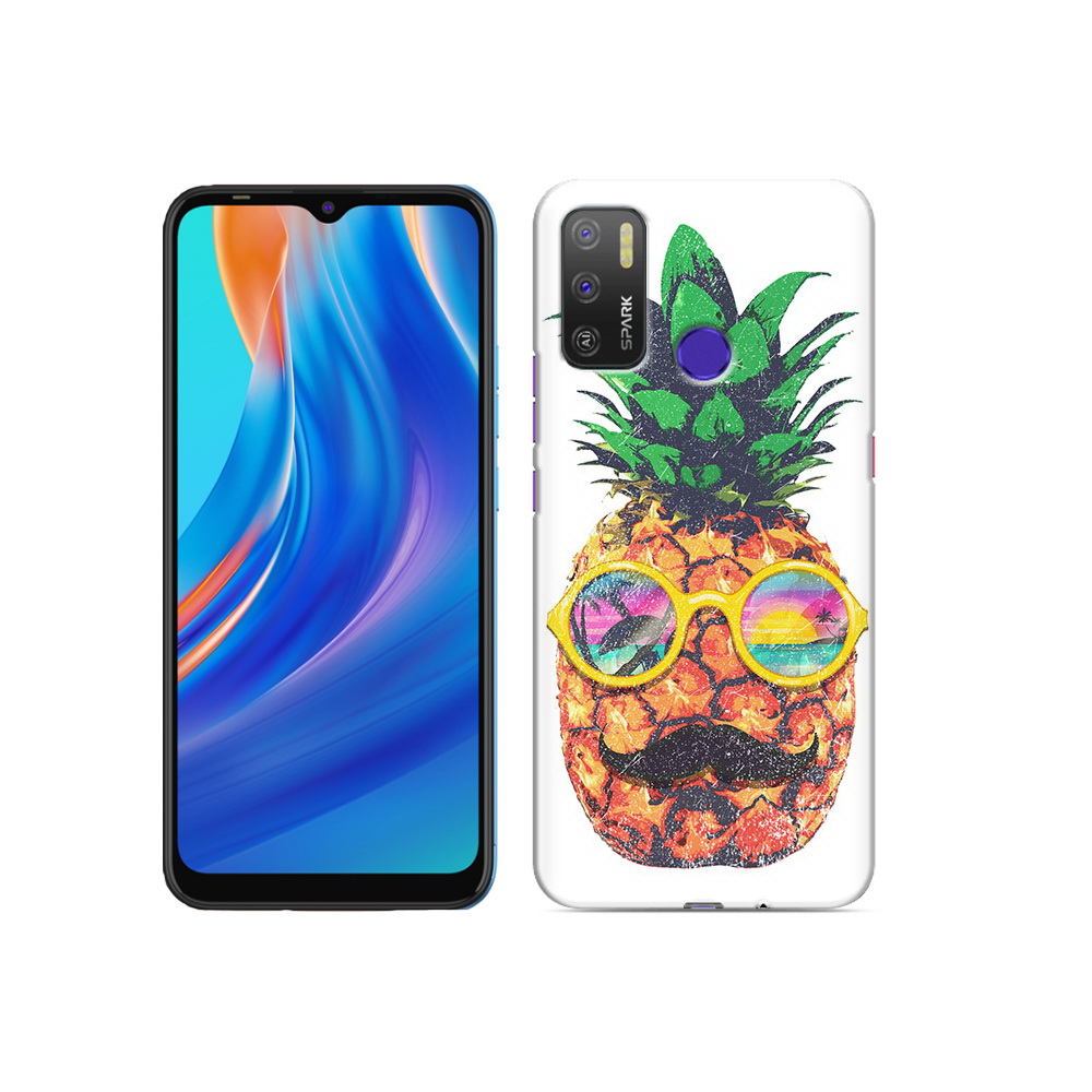 

Чехол MyPads Tocco для Tecno Spark 5 Air прикольный ананас с лицом, Прозрачный, Tocco