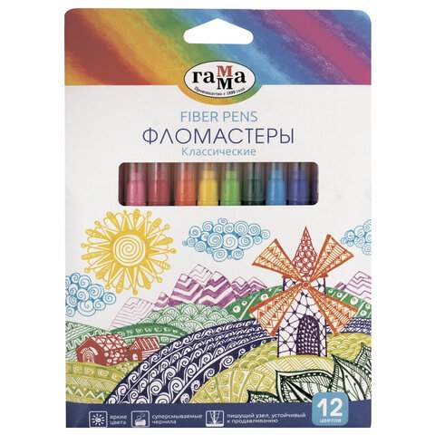

Набор фломастеров Гамма "Классические", арт. 151955, 12 цв х 3 упак.