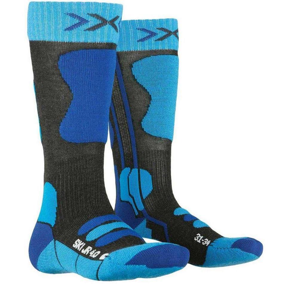 Носки X-Bionic 2020-21 Ski Junior 4.0 Anthracite Melange/Electric Blue (Eur:27-30)