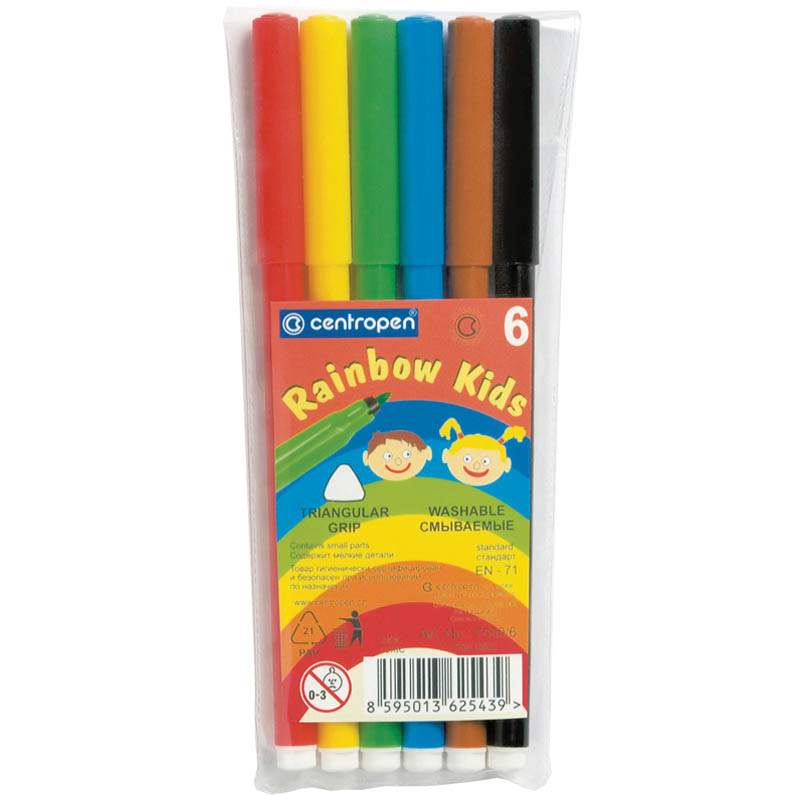 

Набор фломастеров Centropen "Rainbow Kids", арт. 214287, 6 цв х 5 упак., Разноцветный