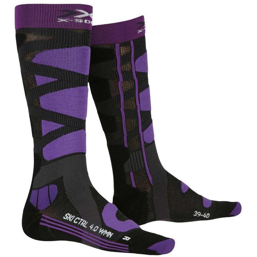 фото Гольфы x-bionic x-socks® ski control 4.0 women, charcoal melange/purple, 35-36 eu