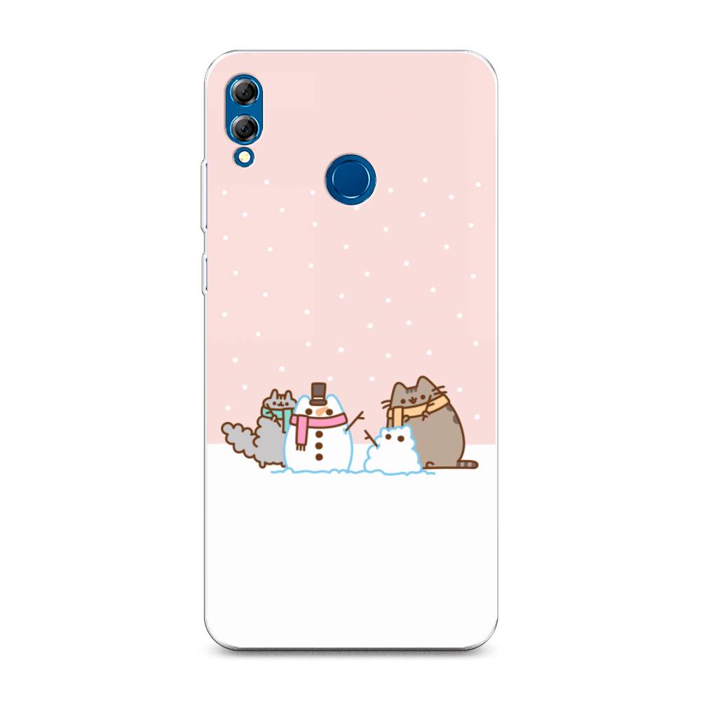 

Чехол на Honor 8X Max "Котики в снегу", Розовый;белый;серый, 66550-5