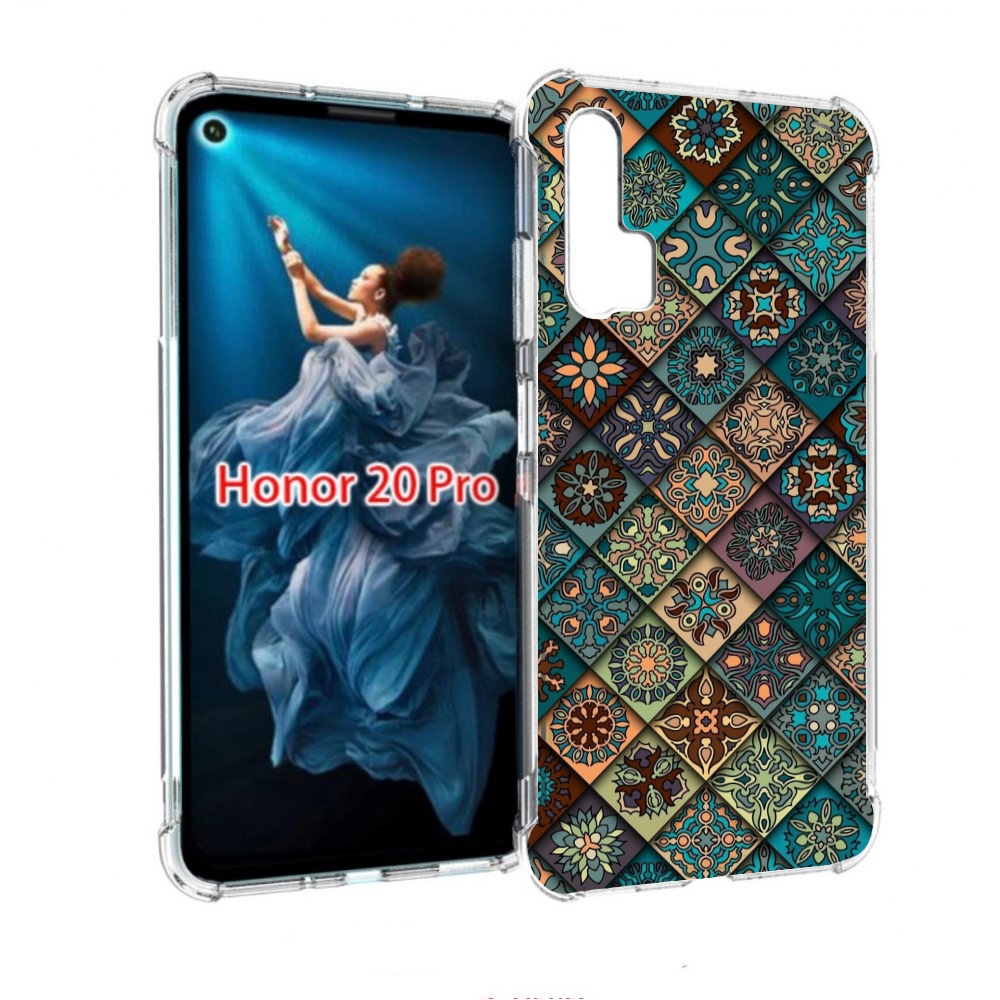 

Чехол бампер MyPads ячейки с арнаментами для Honor 20 Pro против, Прозрачный, Tocco