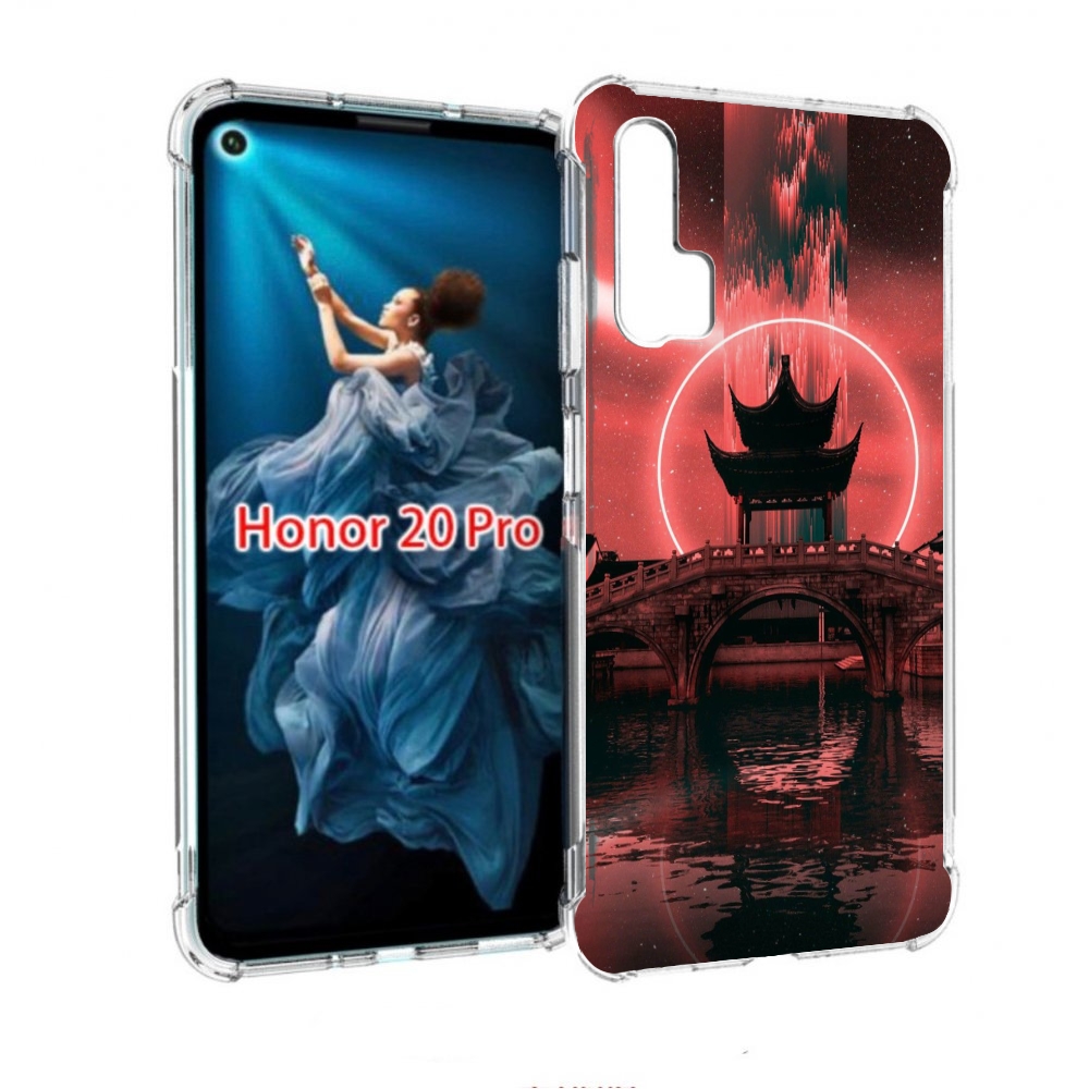 

Чехол бампер MyPads японский мост красный фон для Honor 20 Pro п, Прозрачный, Tocco