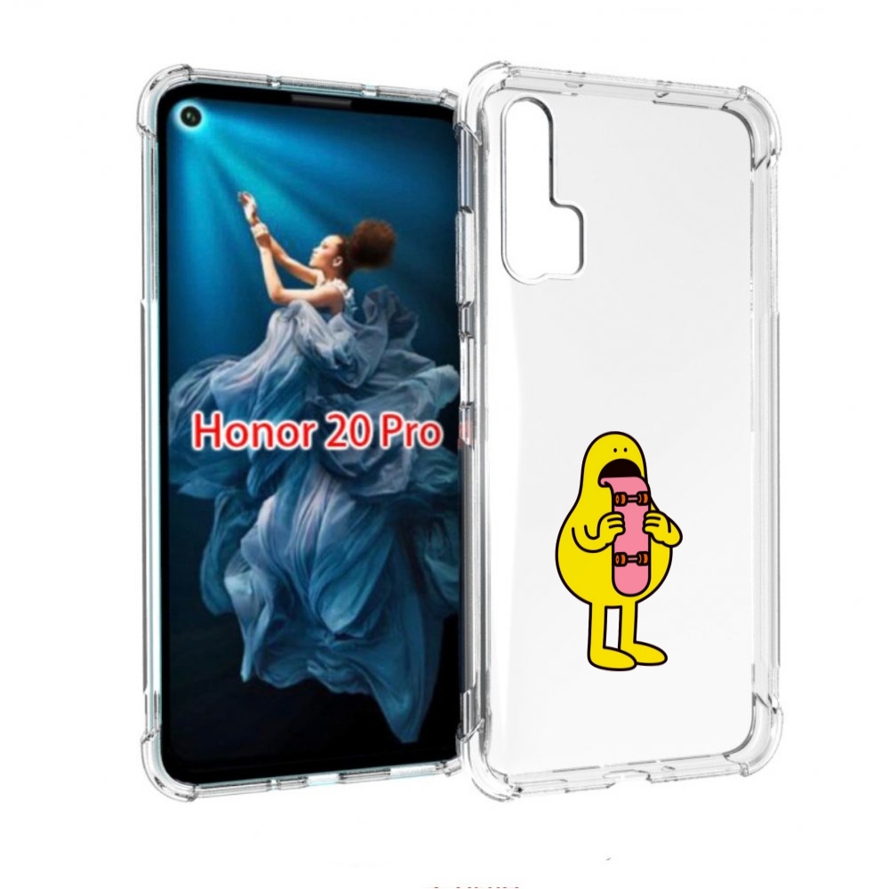 

Чехол бампер MyPads язычок скейтер для Honor 20 Pro противоударный, Прозрачный, Tocco