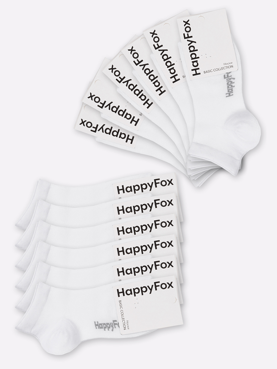 Комплект носков женских Happy Fox HFET2002NB белых 23-25, 12 пар