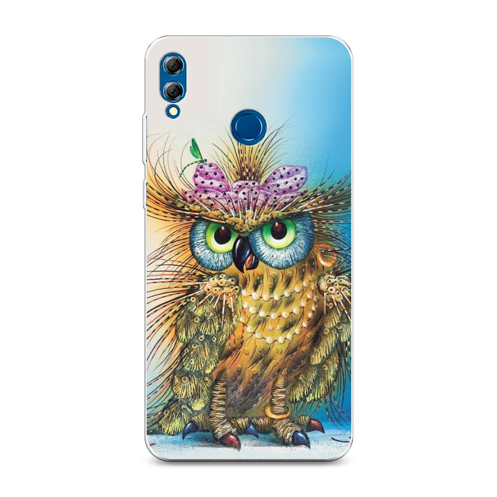 

Чехол на Honor 8X Max "Модная сова", Коричневый;голубой, 66550-1