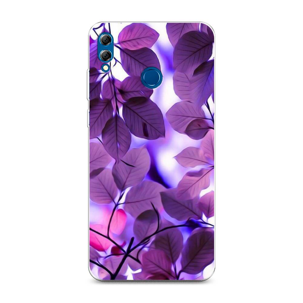 

Чехол на Honor 8X Max "Сиреневые листики", Фиолетовый;голубой, 66550-2