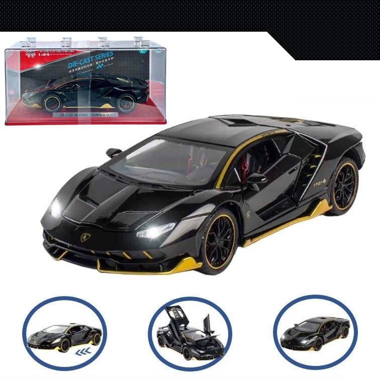 

Машинка металлическая WIZZAL инерционная коллекционная масштабная модель 1:24 Lamborghini, Черный, 08988