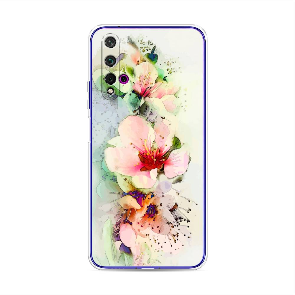 

Чехол для Huawei Nova 5T/Honor 20 "Нежные цветы", Зеленый;розовый, 610550-2