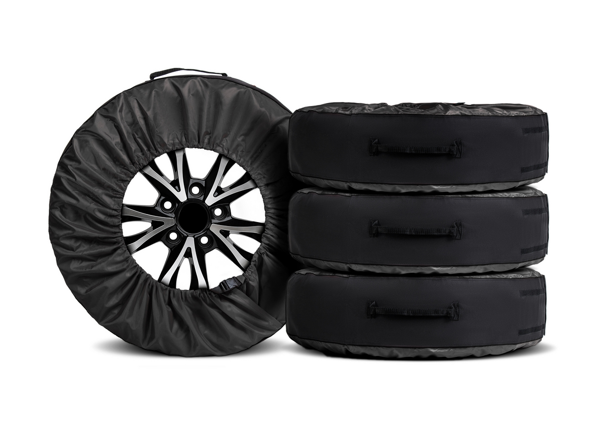 Чехлы для хранения автомобильных колес, 4 штуки, размер от 15 до 20, цвет черный/черный