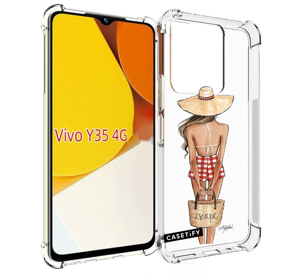 

Чехол MyPads CASETiFY женский для Vivo Y35 4G 2022 / Vivo Y22, Прозрачный, Tocco