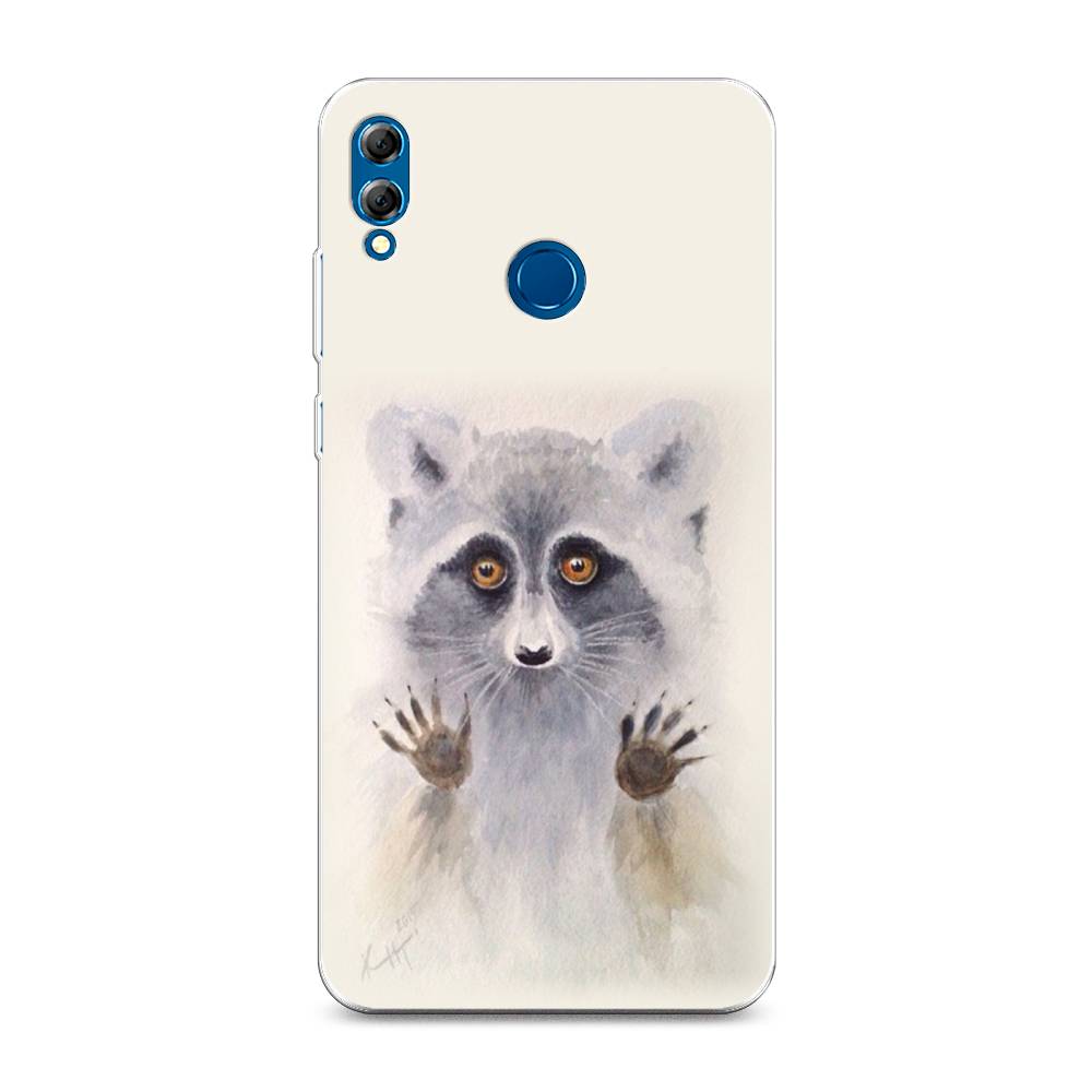 

Чехол на Honor 8X Max "Енот за стеклом", Бежевый;серый, 66550-4