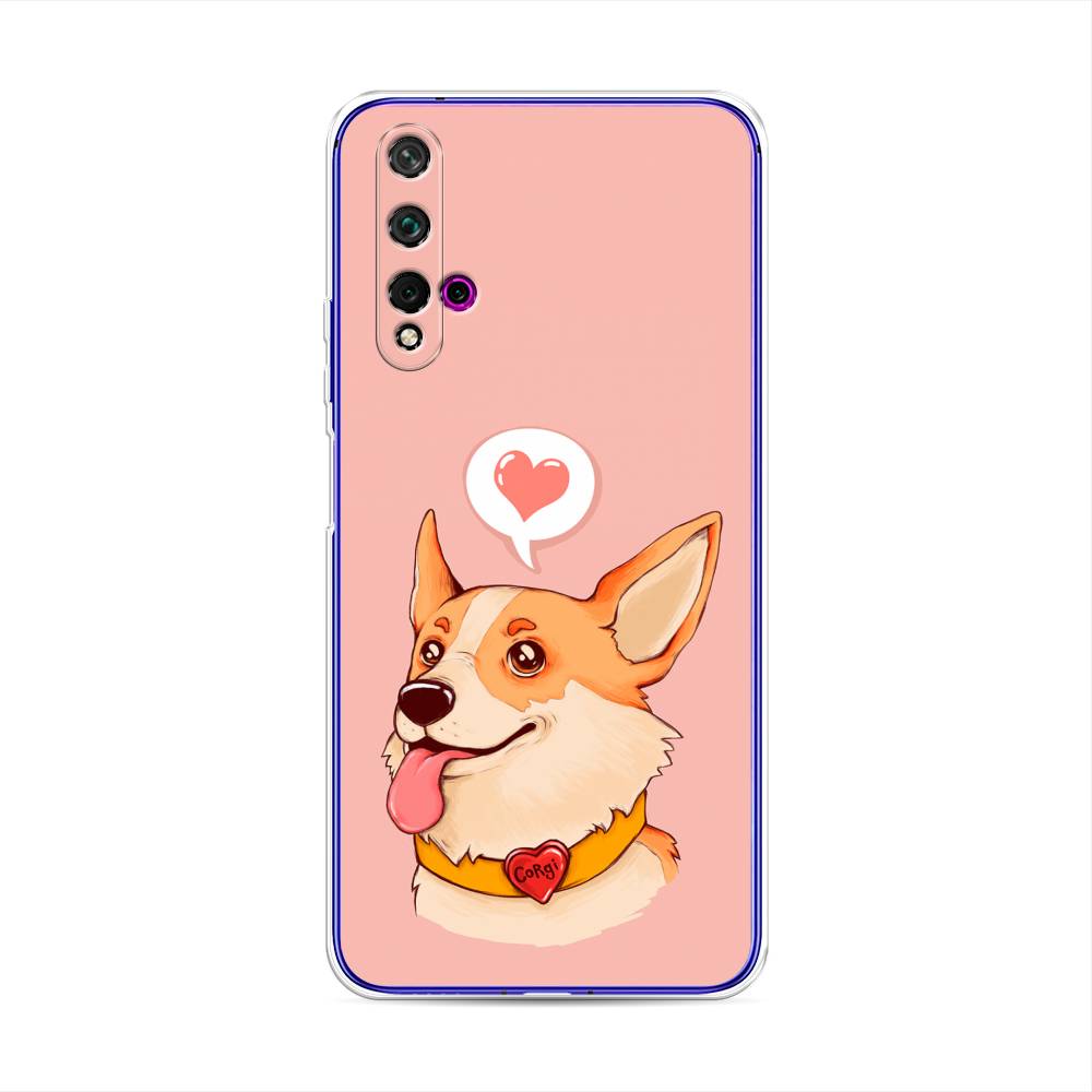 

Чехол для Huawei Nova 5T/Honor 20 "Корги язык", Розовый;коричневый, 610550-1