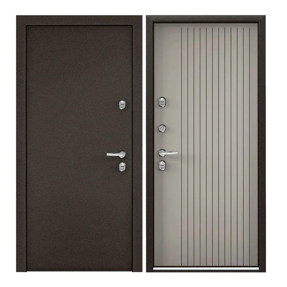фото Дверь входная для дома стальная torex village advanced 950х2050, левый, коричневый/серый torex стальные двери
