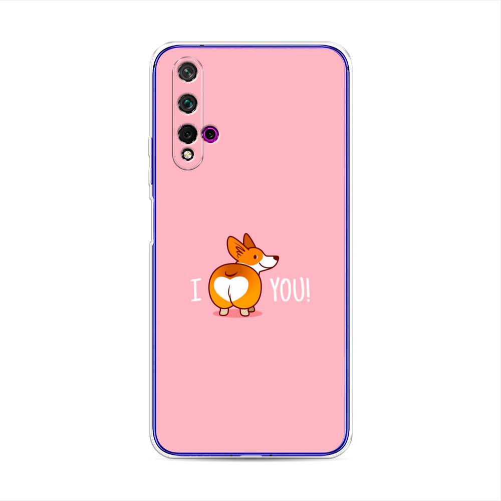 

Чехол для Huawei Nova 5T/Honor 20 "Корги I love you", Розовый;коричневый;белый, 610550-1