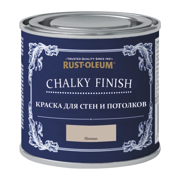 фото Краска для стен и потолка матовая chalky finish, акриловая, 0.125 л, полотняный rust-oleum