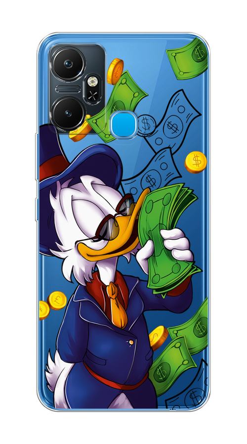 

Чехол на Infinix Smart 6 Plus "Scrooge McDuck with Money", Синий;зеленый;белый, 3102350-6