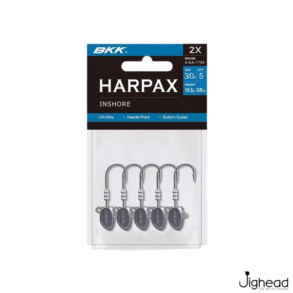 

Джиг-головка BKK HARPAX Inshore (A-EA-1779) -10.5g, #6/0 (4шт)