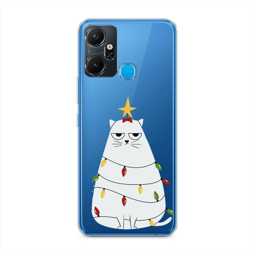 фото Чехол для infinix smart 6 plus "котик в гирлянде" case place