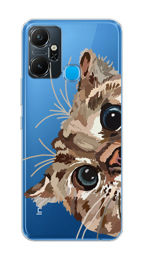 

Чехол на Infinix Smart 6 Plus "Любопытный кот", Коричневый;синий;черный, 3102350-1
