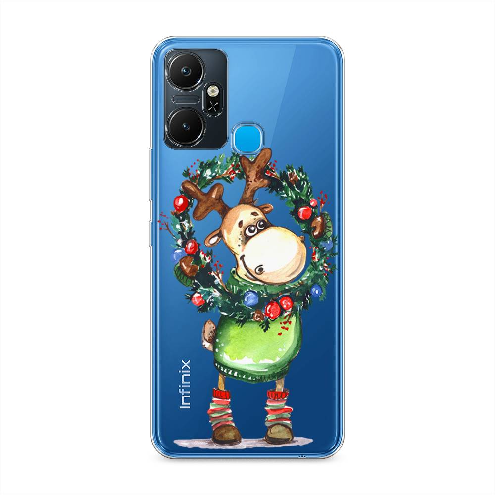 

Чехол для Infinix Smart 6 Plus "Олень с новогодним венком", 3102350-4