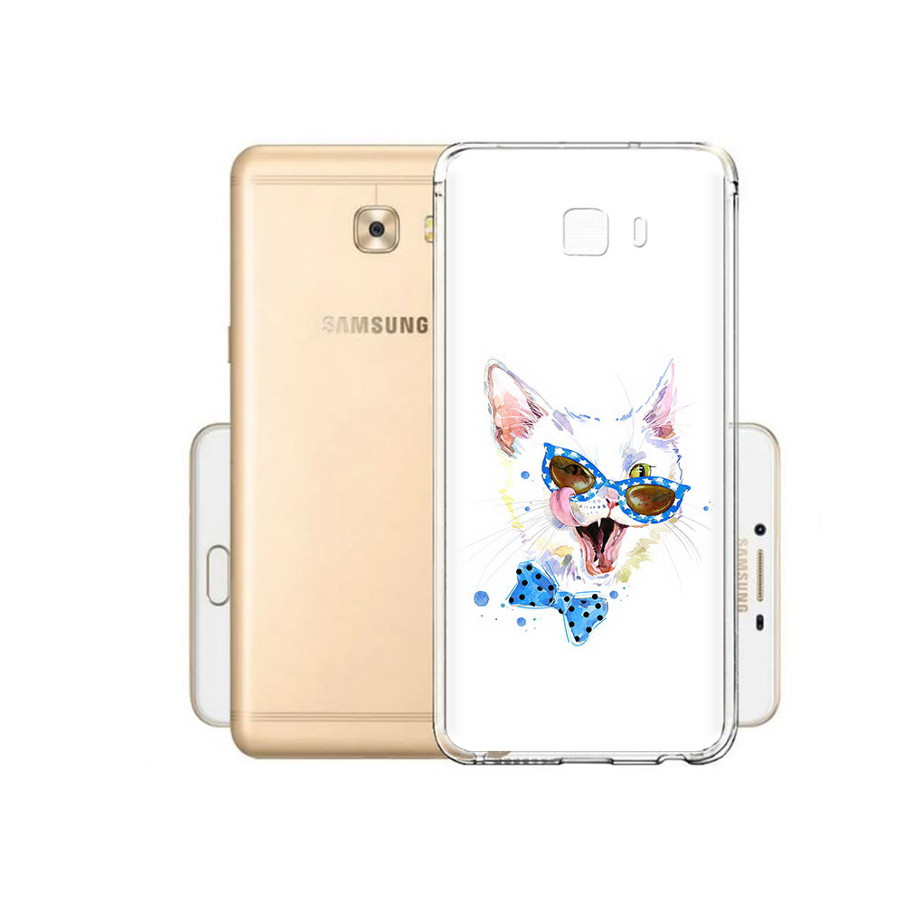 Чехол MyPads Tocco для Samsung Galaxy C9 Pro белый кот