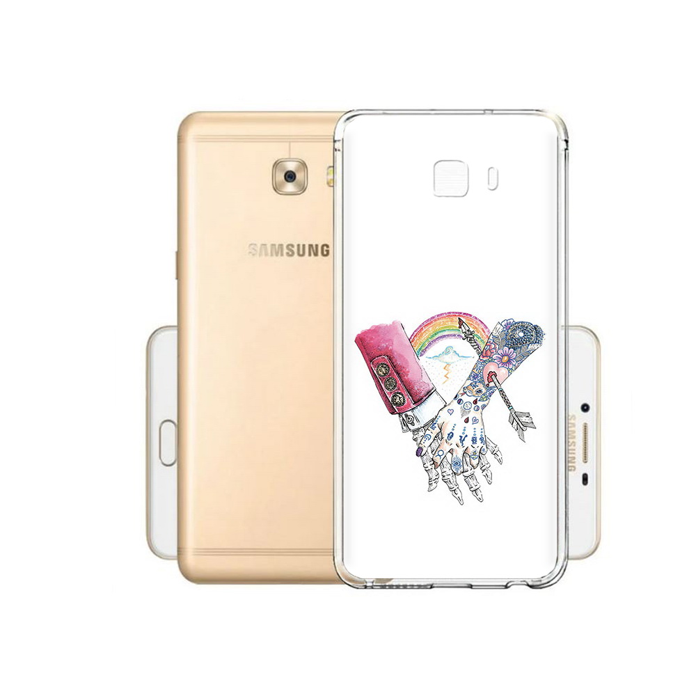 

Чехол MyPads Tocco для Samsung Galaxy C9 Pro абстракция руки в татуировках, Прозрачный, Tocco